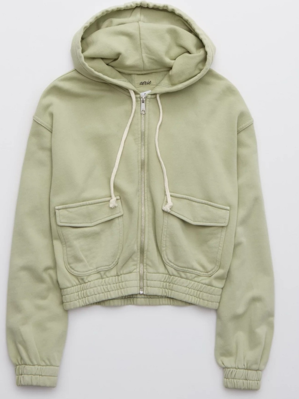 Aerie cropped full zip oversized hoodie